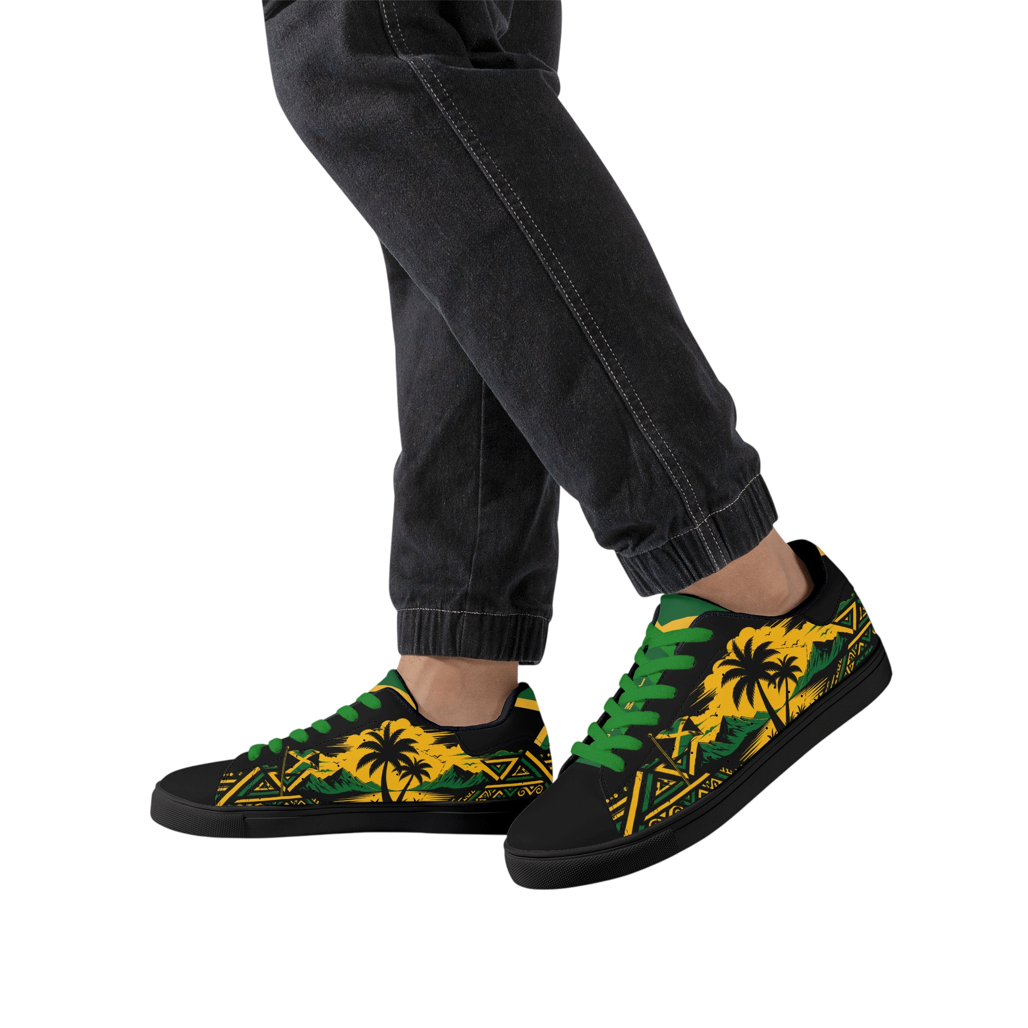 Jamaica palm-tree low top sneakers